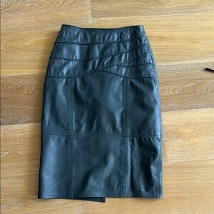 Vintage Leather Pencil Skirt